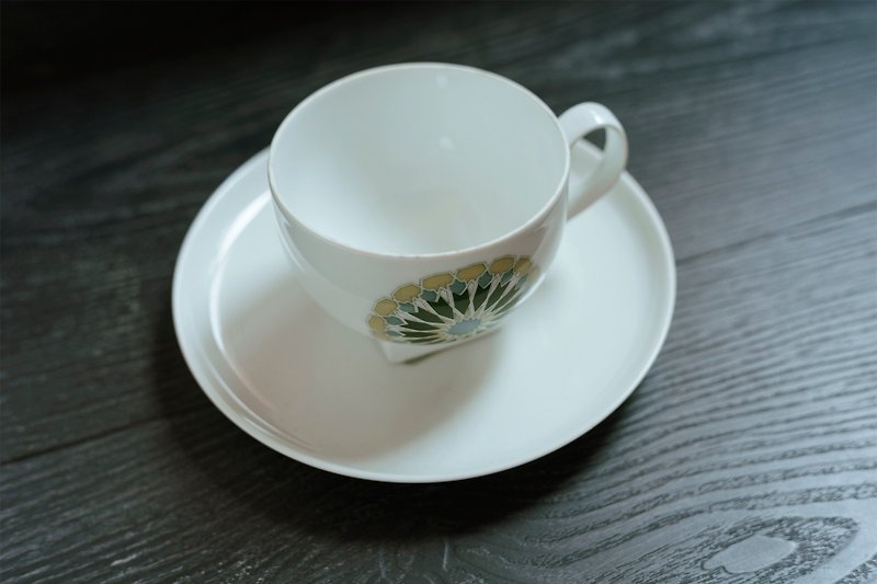 德國MelittaーBUDAPEST系列古董咖啡杯盤組ー歐洲古董老件 - 咖啡杯/馬克杯 - 瓷 綠色