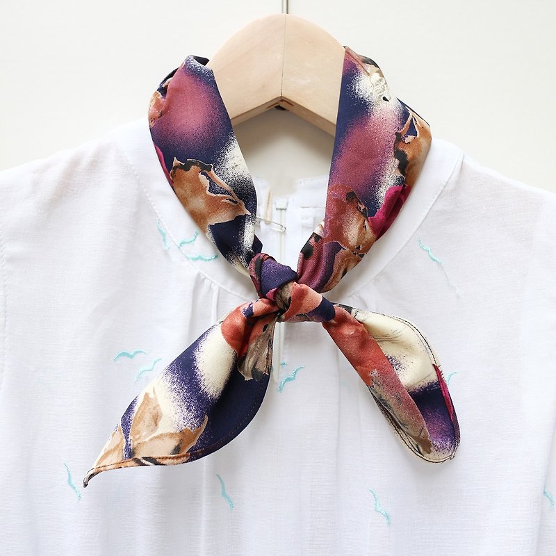 JOJA│Japan old cloth handmade towel / scarf / hair band / hand strap - Scarves - Cotton & Hemp Pink
