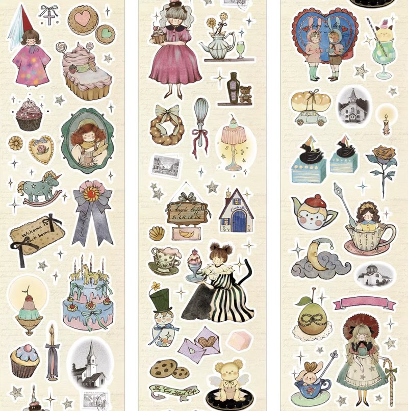 Doll Theater Retro PET Cut Sticker Roll 5m Roll - Washi Tape - Other Materials Multicolor