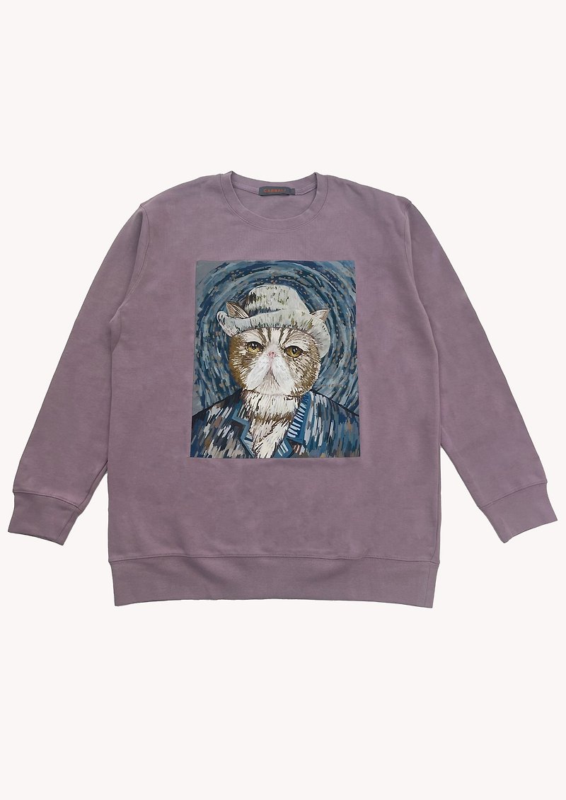 CARBALI Cat Van Gogh - Unisex Hoodies & T-Shirts - Cotton & Hemp Purple