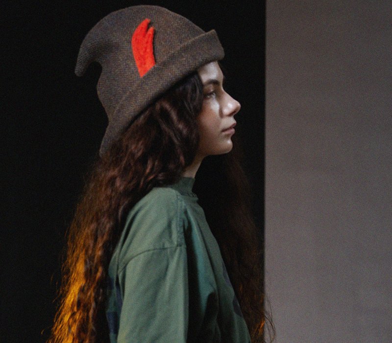 【Limited Fairy Tale Collection】Asymmetrical Retro Minimalist Wool Hat for Autumn/Winter - Hats & Caps - Wool Brown