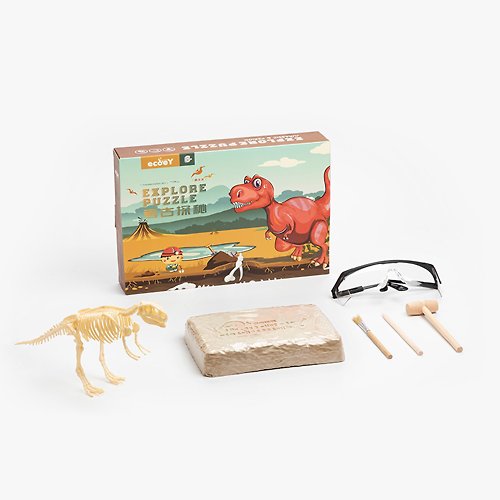炭草花 ecoey恐龍考古挖掘玩具-金尊版拼裝模型化石手工創意孩子DIY禮物