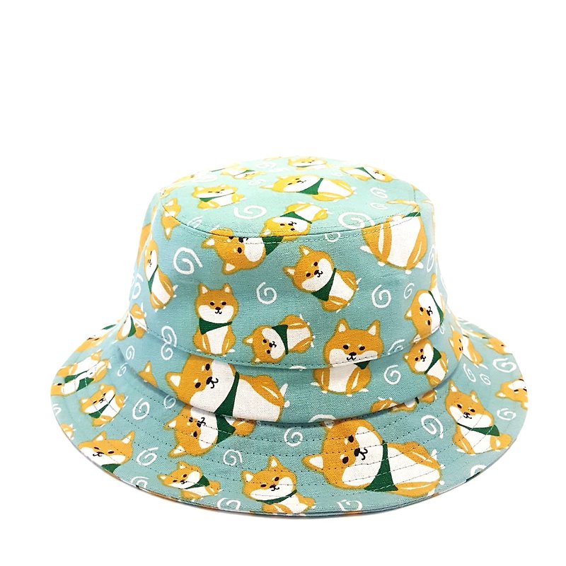 British disc gentleman hat - chubby doodle dog (powder green) #情人节#四四季百搭#Limited - Hats & Caps - Cotton & Hemp Green