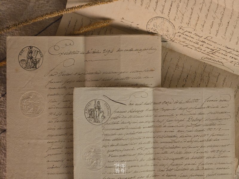 Marseille, France, 1811 | Court trial documents/4 photos | Chaoyang Selection - แฟ้ม - กระดาษ 