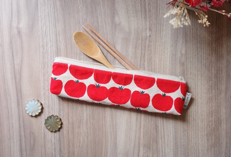 Tomato - cutlery bag environmentally friendly cutlery bag | Haibai handmade - อื่นๆ - ผ้าฝ้าย/ผ้าลินิน 