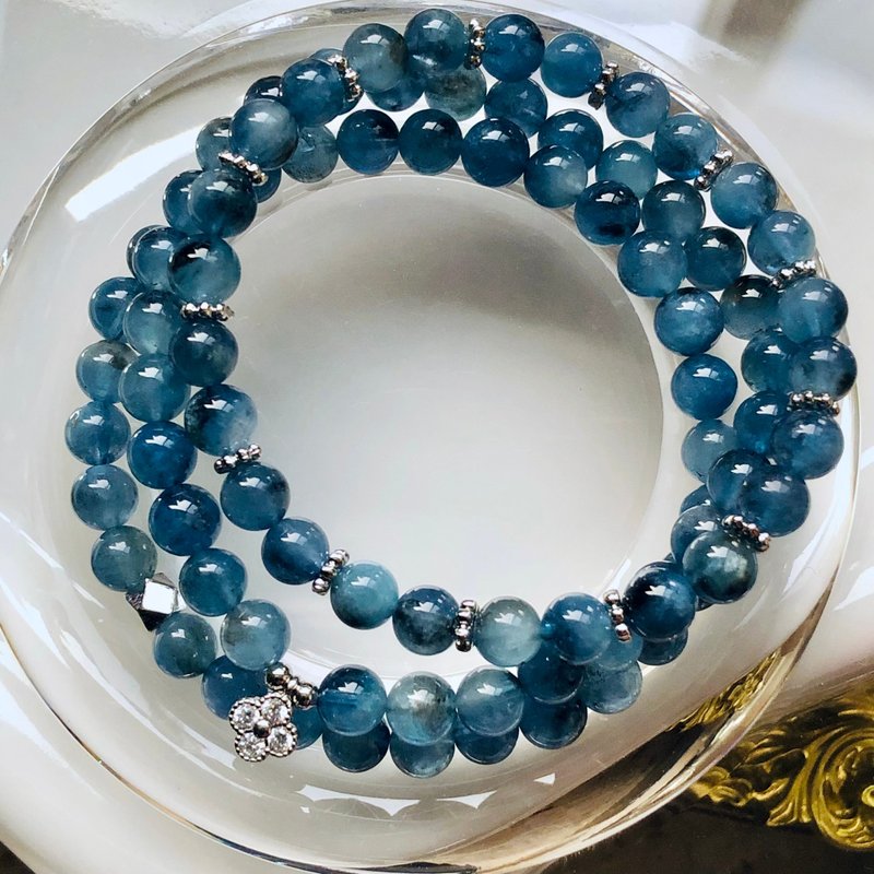 ITS-B653【設計款・魔鬼海藍寶】天然石水晶手鍊手環 - 手鍊/手環 - 寶石 藍色