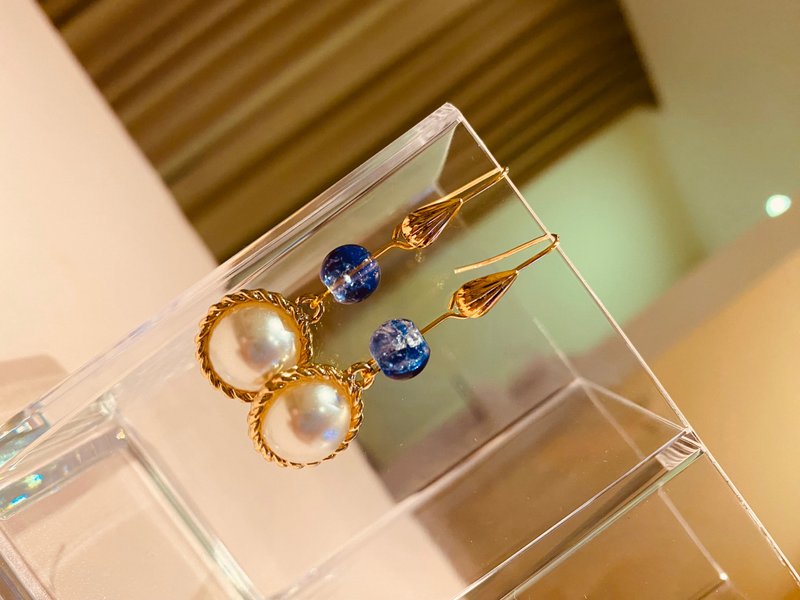 Ocean Pearl Earrings - Earrings & Clip-ons - Other Metals Blue