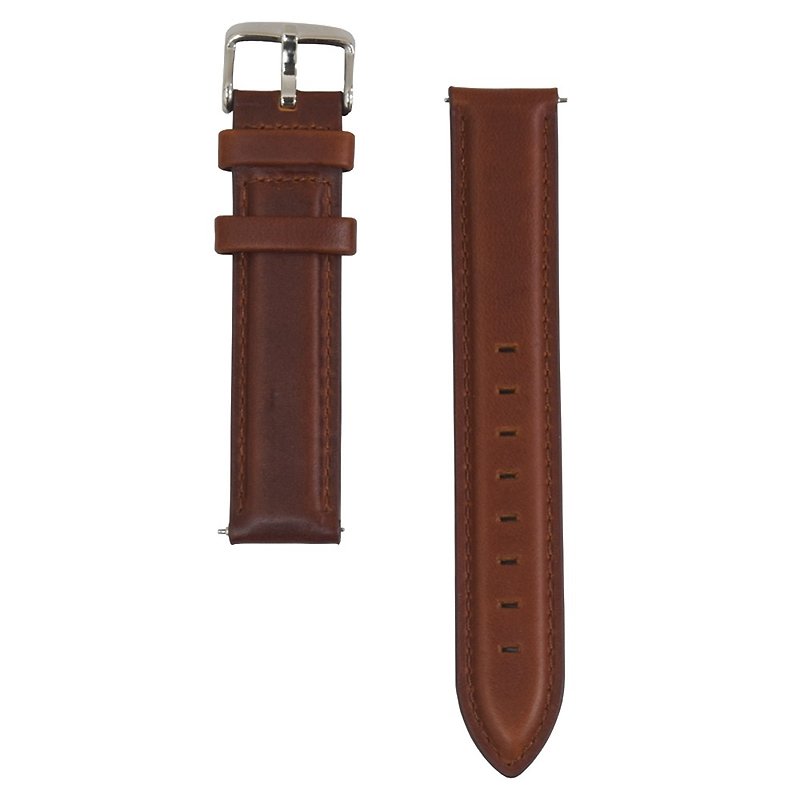 BOND STONE 20mm Genuine leather belt Brown(40mm case only) - Watchbands - Genuine Leather Brown