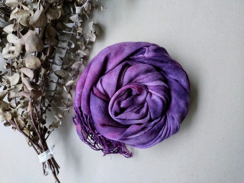 Zhiran Life-Natural plant-dyed wool scarf/Magic Purple - Scarves - Wool 