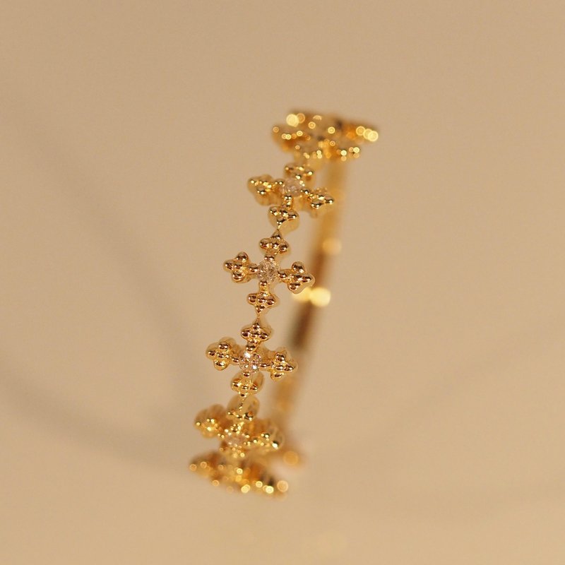 18K金永恆鑽石十字戒指18K Gold The Eternity Diamond Cross Rin - 戒指 - 貴金屬 