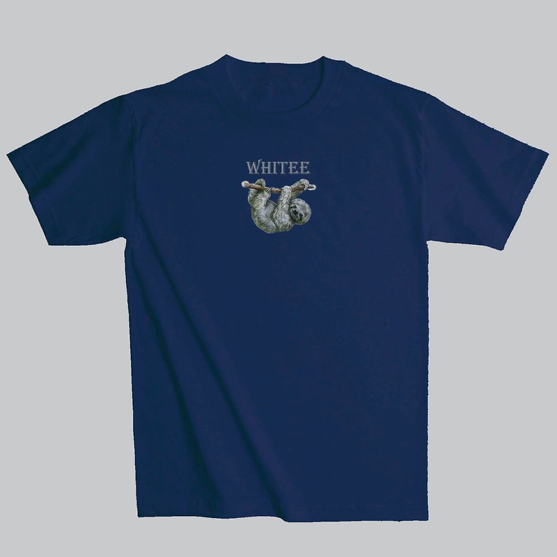 Whitee 白T  樹懶設計 短袖T-shirt 樹懶精靈 T恤 TEE - 其他 - 棉．麻 黑色