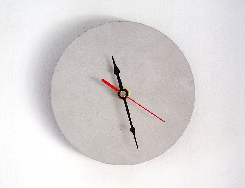 Minimalist cement round bell - นาฬิกา - ปูน สีเทา