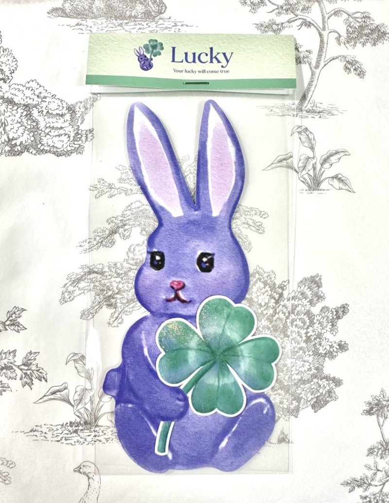 Purple rabbit's lucky (sticker+card) - 貼紙 - 紙 