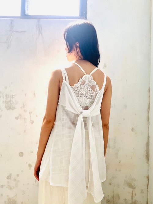 YL style 永續是最奢華的精品 純真蝴蝶結背心【日本古董衣改製】永續是最奢華的精品