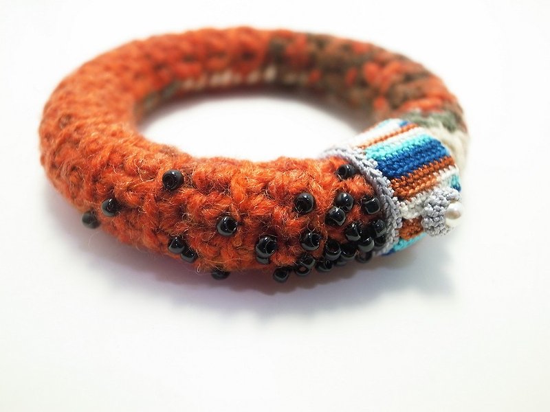 Crochet Jewelry (Stars 2-b) Crochet Bangle Cuff Bangle - Bracelets - Cotton & Hemp Multicolor