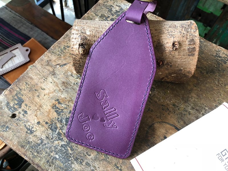 Product Market Pre-Priority Booking Kit - Departure is for the return house type luggage tag - Leather Goods - Genuine Leather Purple