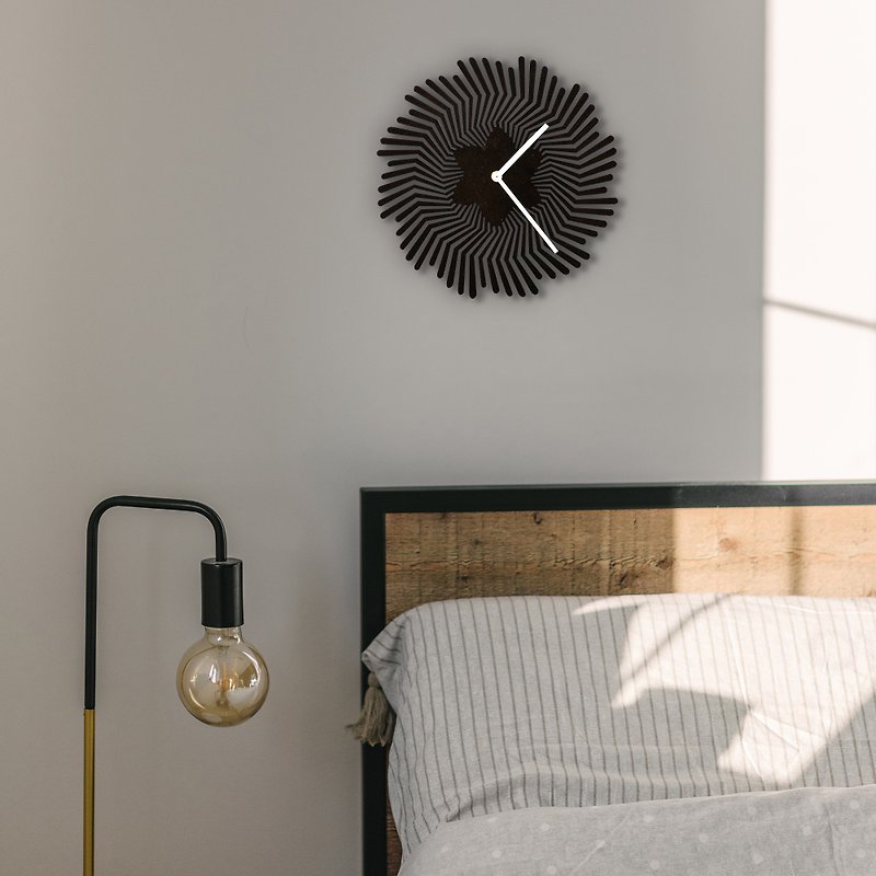 Supernova black - unique handmade wooden wall clock, a wall art - Clocks - Wood Black