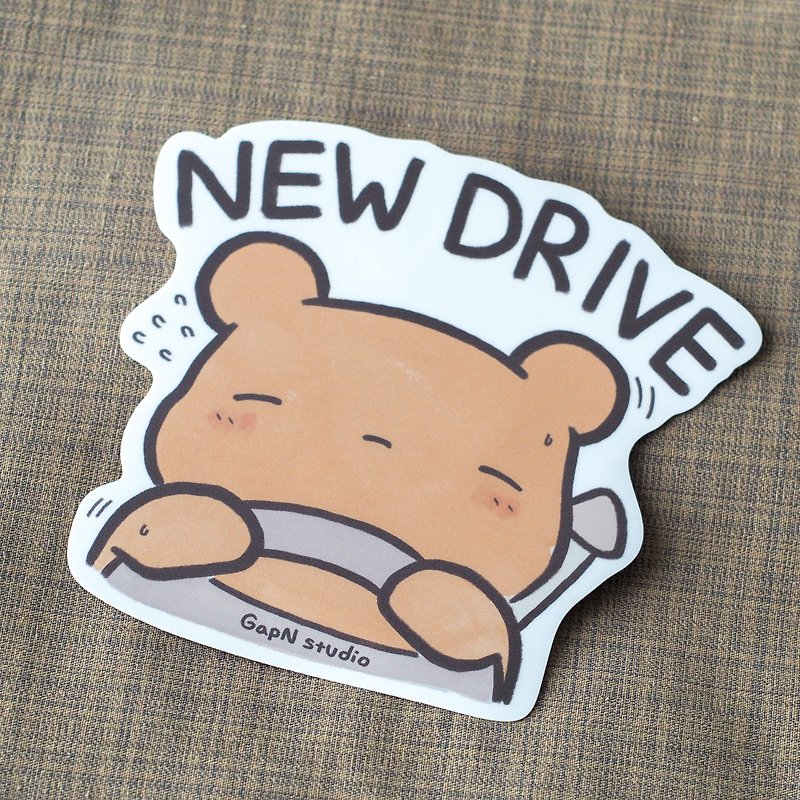 Car stickers for beginners to learn to drive: New Drive - gapN studio - Stickers - Waterproof Material Brown