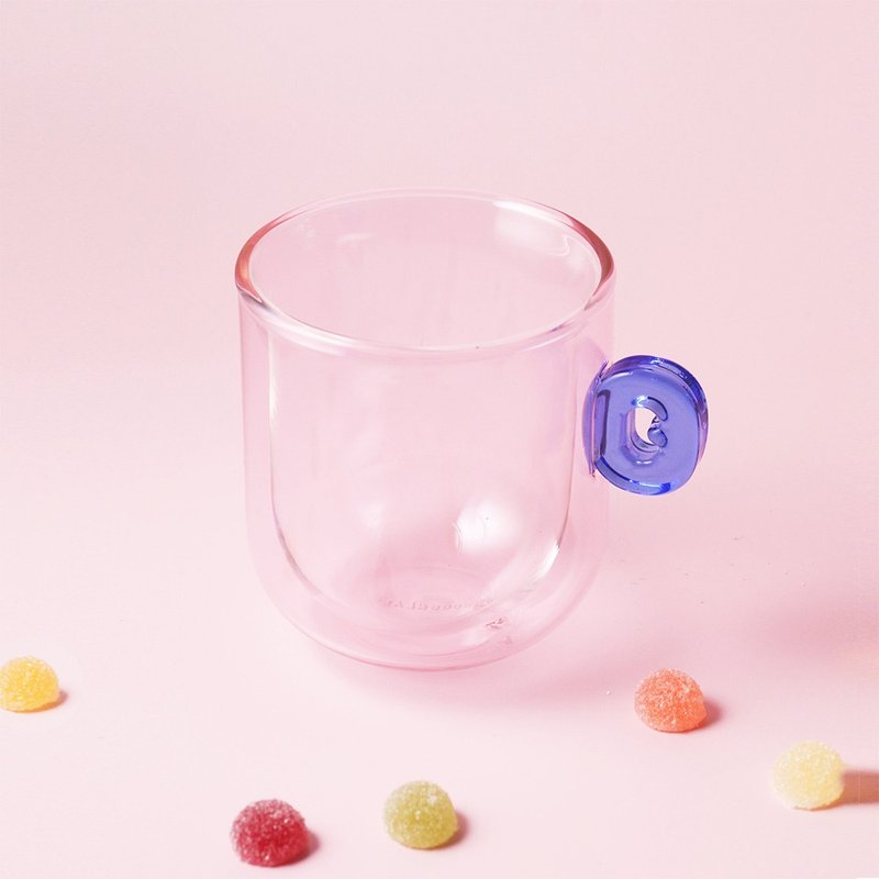 Candy Mug spliced ​​double-layer glass-Blueberry G - Cups - Glass Pink