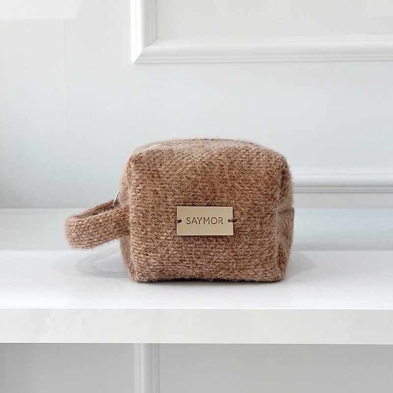 Cushion pouch_teddy brown - 化妝包/收納袋 - 其他材質 咖啡色