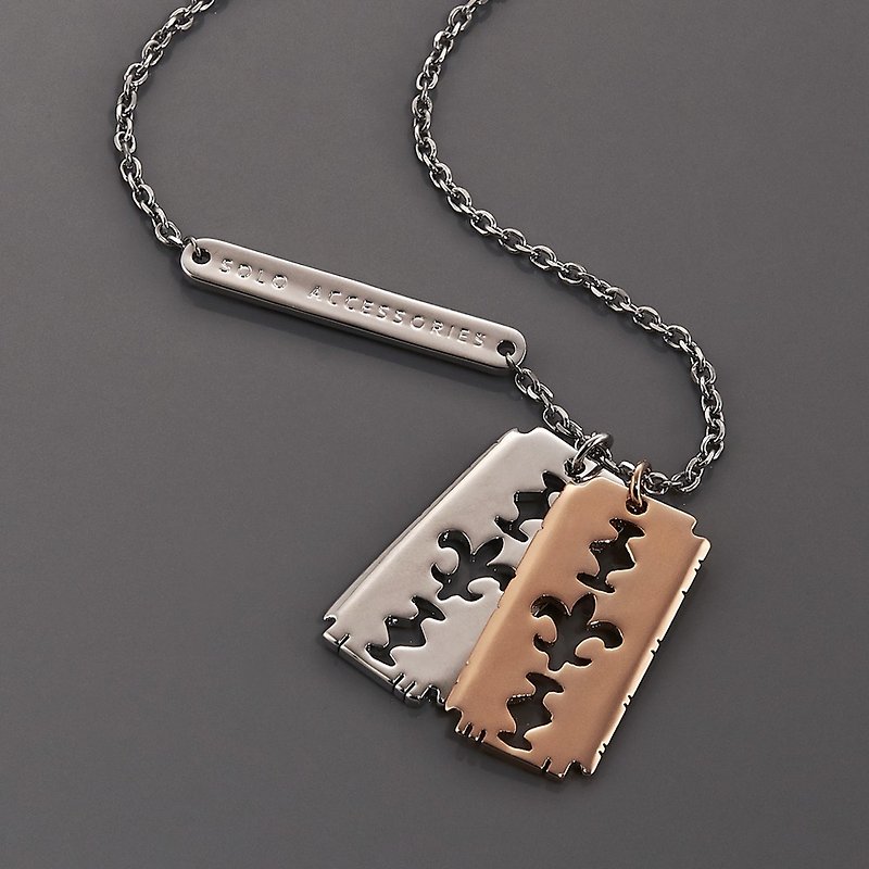 Contrast razor necklace - Necklaces - Other Metals Gold