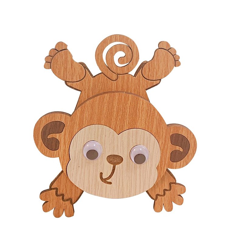 Woodcarving music box Monkey - เพลงอินดี้ - ไม้ สีนำ้ตาล