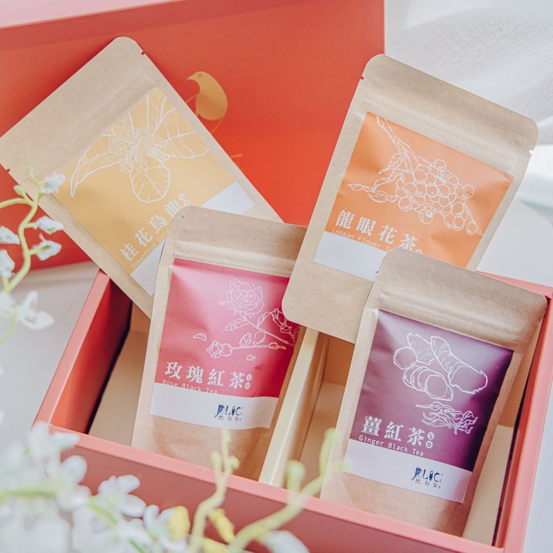 暖粹花草茶綜合禮盒 茶包20入 桂花烏龍 玫瑰紅茶 薑紅茶 龍眼花 - 茶葉/茶包/水果茶 - 新鮮食材 
