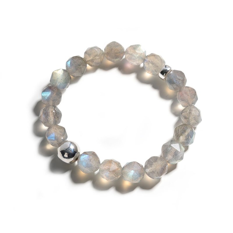 星鑽ラブラドライト925シルバーブレスレット - ブレスレット - クリスタル グレー