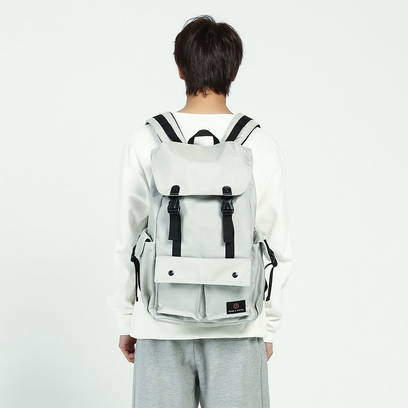 Hong Kong brand casual sports-shaped large drawstring backpack computer bag Predator - silver gray - Backpacks - Other Materials Gray