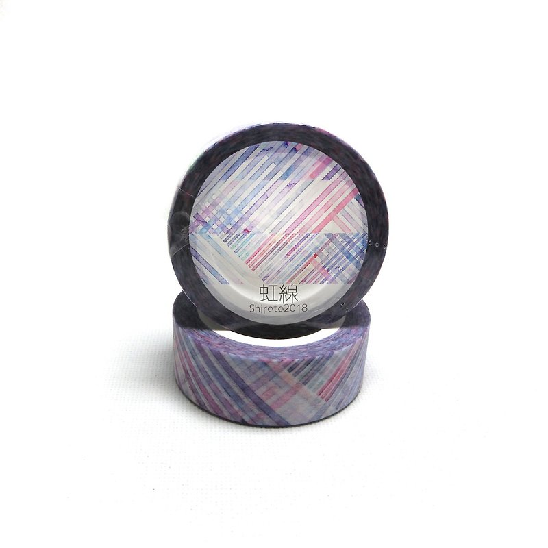 Iridescent series paper tape - rainbow line - มาสกิ้งเทป - กระดาษ สีม่วง