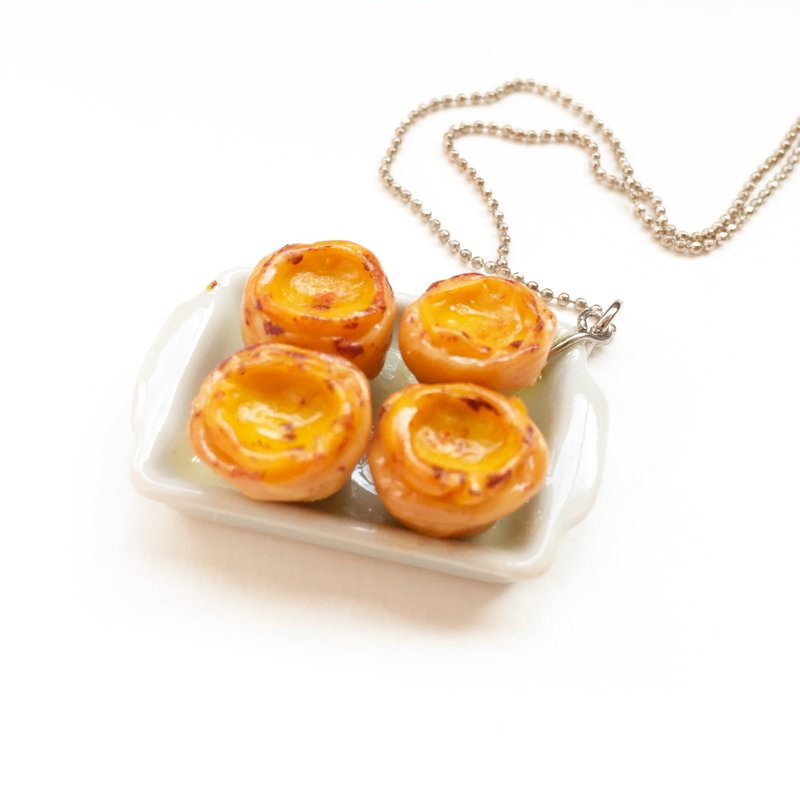 egg tart Necklace - 項鍊 - 黏土 黃色