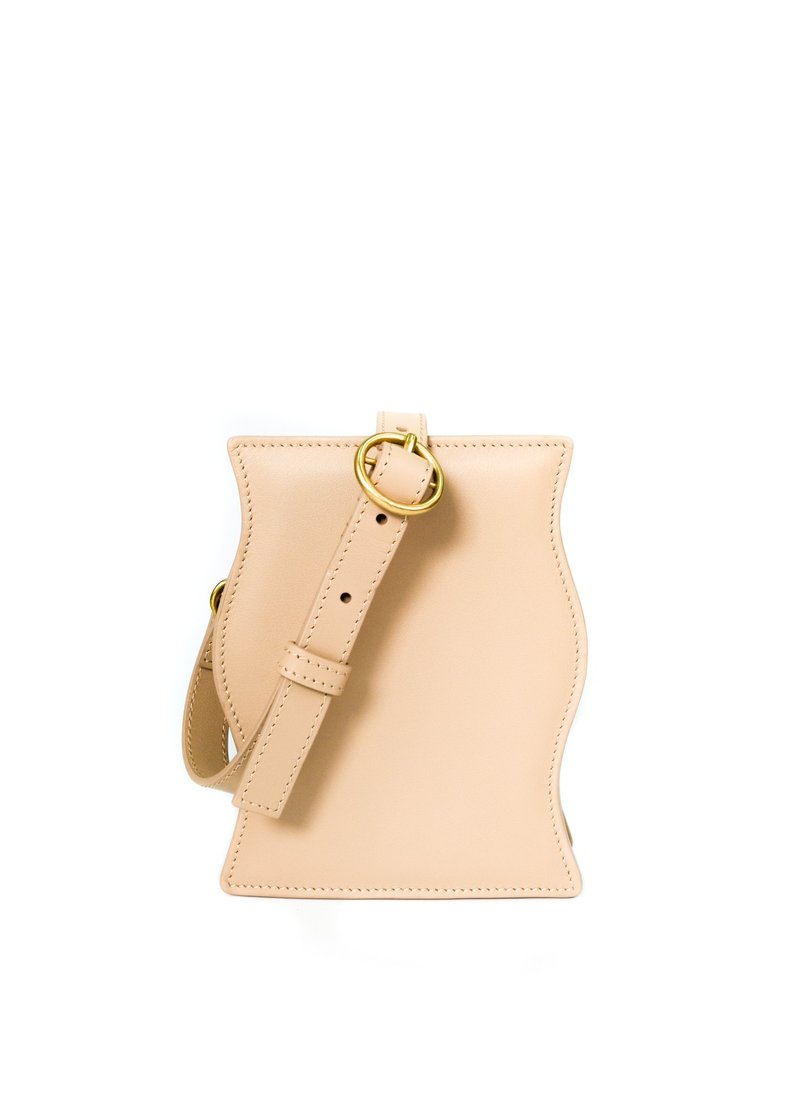 Wave Small (沙色) - 側背包/斜背包 - 真皮 卡其色