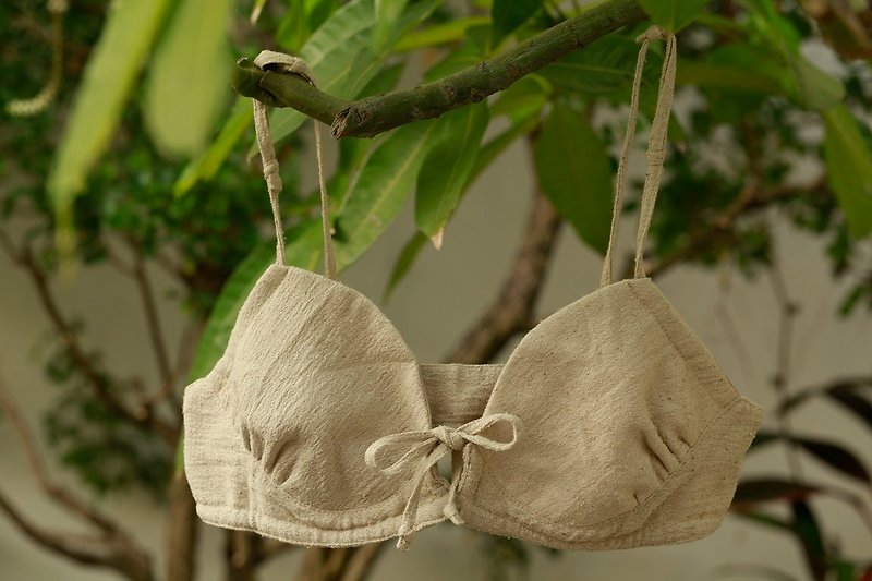 Handmade silk and cotton blended non-rimless underwear - ชุดชั้นในผู้หญิง - ผ้าฝ้าย/ผ้าลินิน ขาว