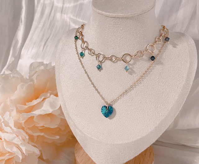 スワロフスキー ハート オブ ザ オーシャン ダブル ネックレス