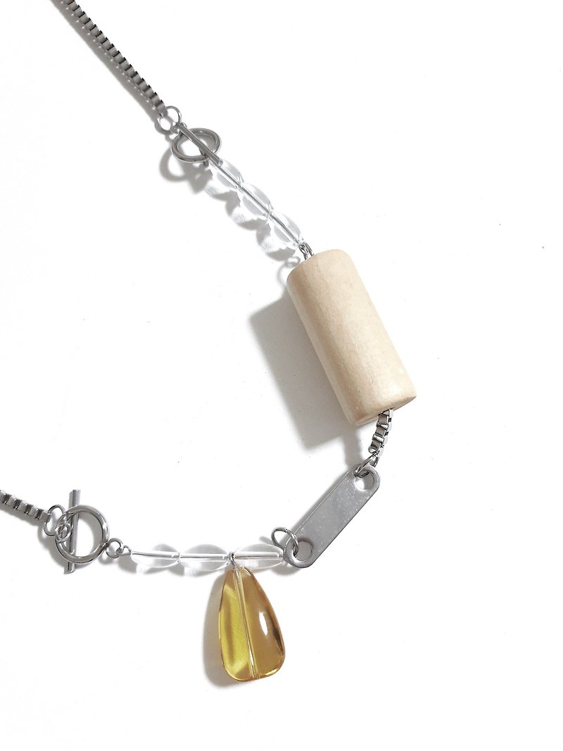 ALYSE Necklace :AMBER - 項鍊 - 不鏽鋼 黃色
