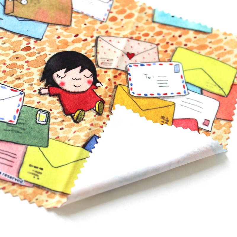 【Give yourself a letter】 mud illustration glasses cloth - อื่นๆ - เส้นใยสังเคราะห์ 