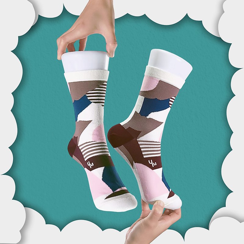 Smog White Unisex Crew Socks | Patterned Socks | Colorful Fun & Comfortable Sock - Socks - Cotton & Hemp White
