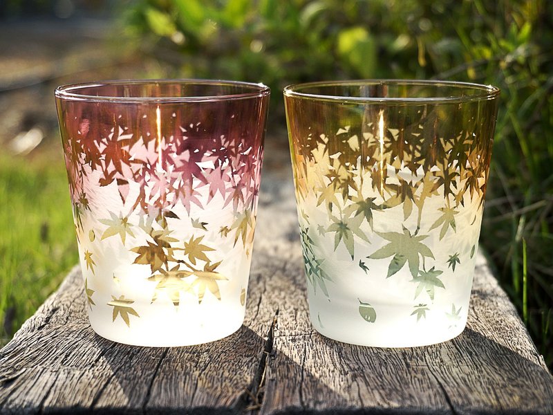 紅葉盃・泡沫 - 玻璃杯 - 玻璃 紅色
