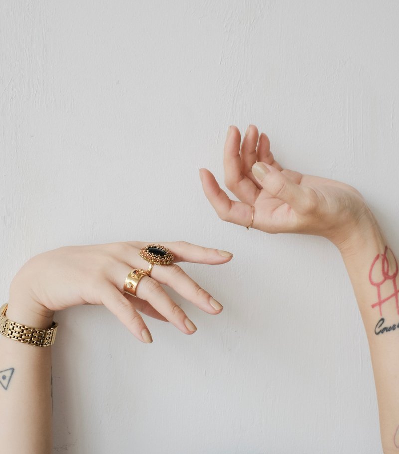 Sun Braided Gemstone Ring Black Onyx Braided Ring Gift - แหวนทั่วไป - เครื่องประดับพลอย สีเงิน