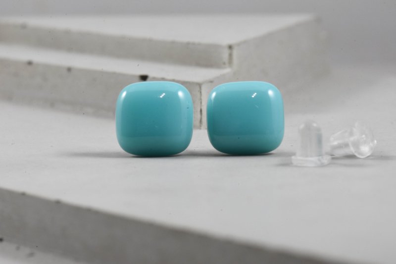 Colored glaze earrings-Pantone 304 - Earrings & Clip-ons - Glass Blue