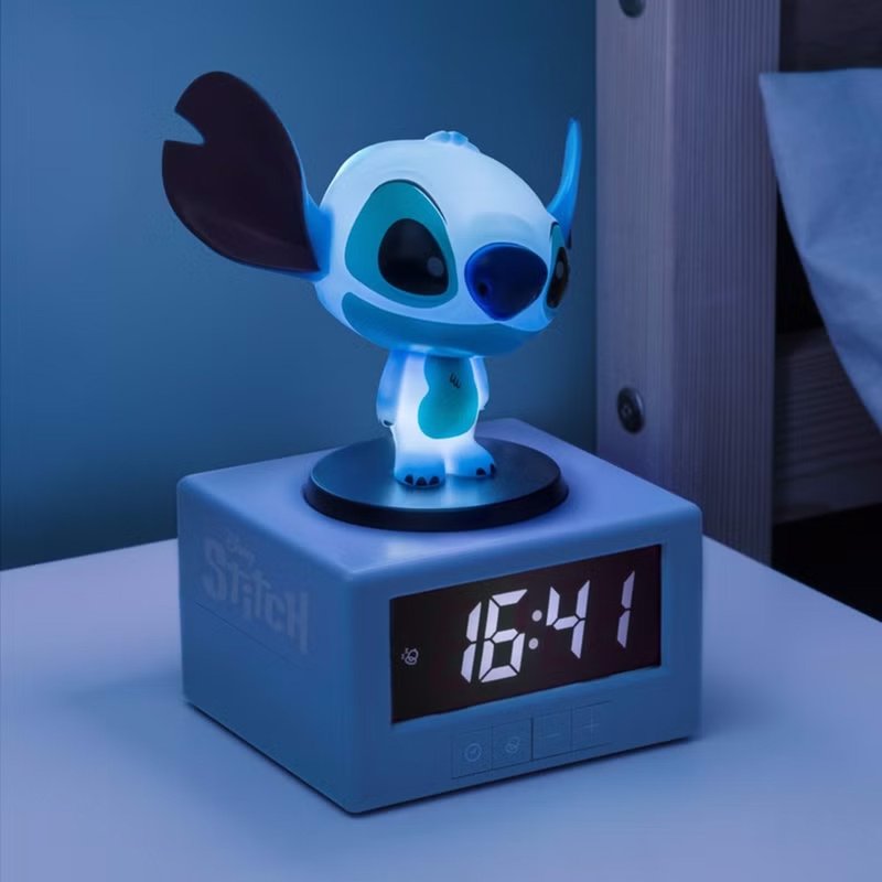 Disney 迪士尼 星際寶貝 史迪奇 造型三合一鬧鐘發光夜燈 - 燈具/燈飾 - 塑膠 