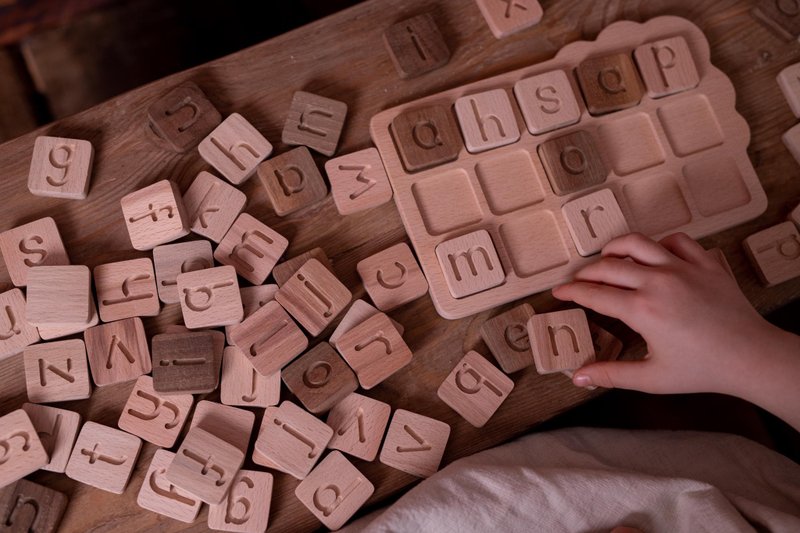 Educational Wooden Toy Word Game (Montessori), Educational Toy for Children - 寶寶/兒童玩具/玩偶 - 木頭 咖啡色