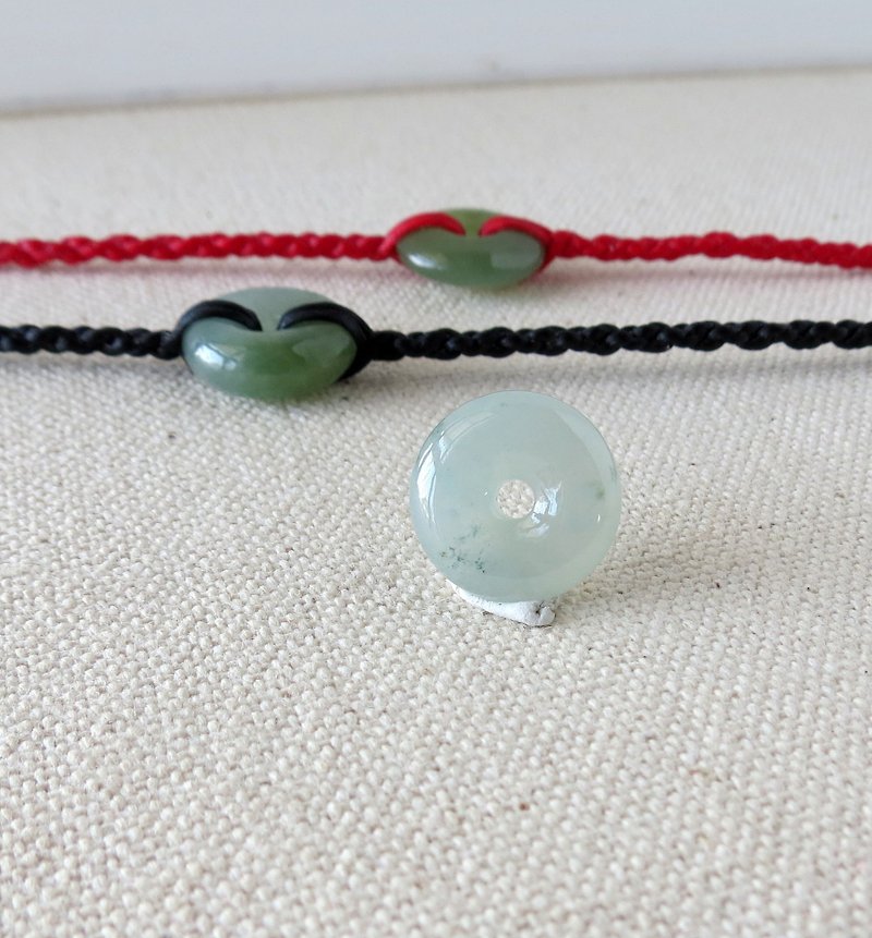 This year [Ping An‧ Ru Yi] Ping An buckle jade silk wax bracelet*four-strand series*SW14 * Lucky - สร้อยข้อมือ - โลหะ สีแดง