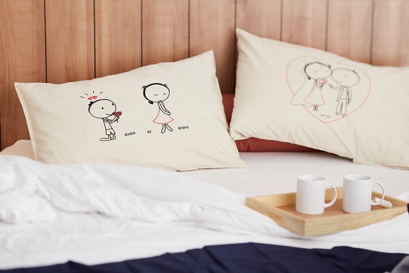 "Get on your knees" Couple Pillow Case: 004 - Pillows & Cushions - Cotton & Hemp 