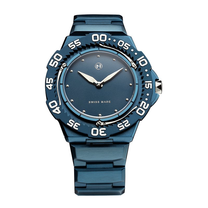 NOVE Trident Dive Watch E009-02 - Men's & Unisex Watches - Stainless Steel Blue