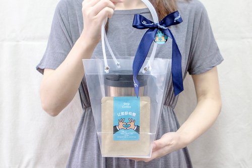 幸福朵朵 婚禮小物 花束禮物 父親節禮物贈品禮物包 手提咖啡杯(5色可挑) +濾掛式咖啡2包