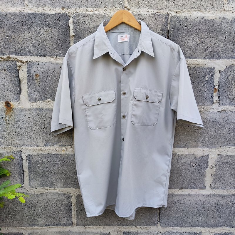 ヴィンテージシャツ 60年代 シアーズパーマペルスト 作業服 綿混シャツ - シャツ メンズ - コットン・麻 グレー