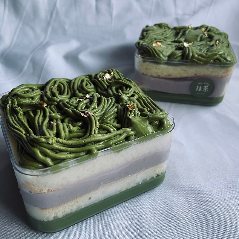 【芋頭控】低醣-芋泥抹茶奶凍蛋糕盒 - 蛋糕/甜點 - 其他材質 綠色