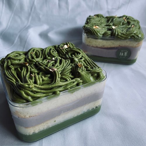 Neco&Cake 貓蛋糕 【芋頭控】低醣-芋泥抹茶奶凍蛋糕盒