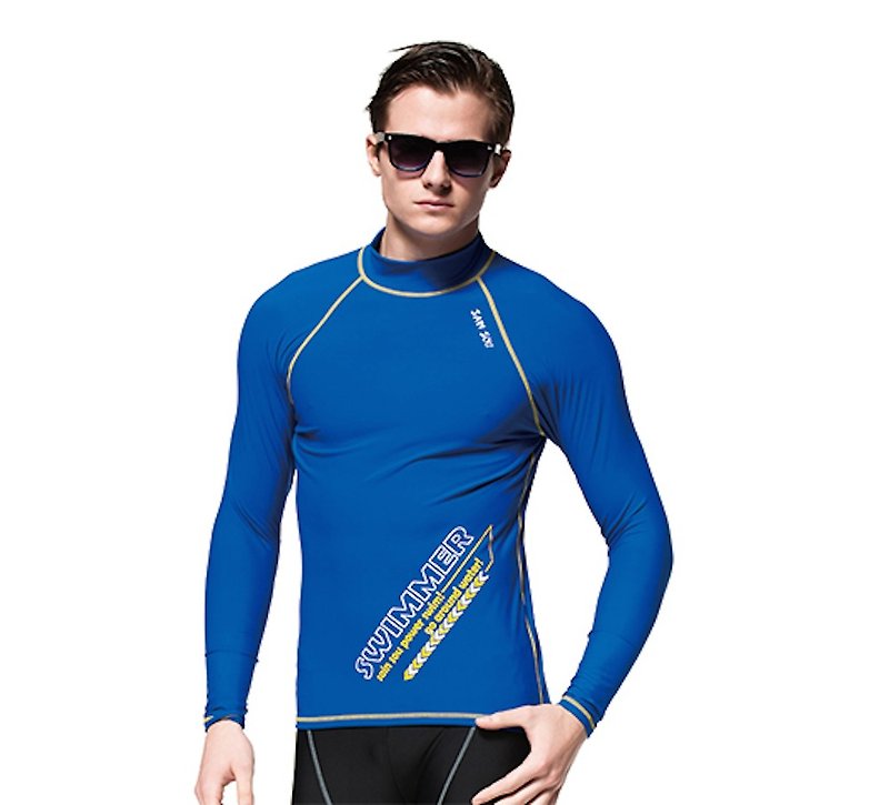 MIT 抗UV防水母螫咬 半身水母衣 - 男裝運動服/上衣 - 尼龍 藍色